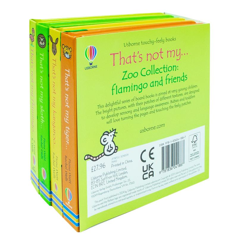 That's Not My 4 Books Collection Set by Fiona Watt & Rachel Wells (Flamingo, Sloth, Kangaroo & Tiger) 3