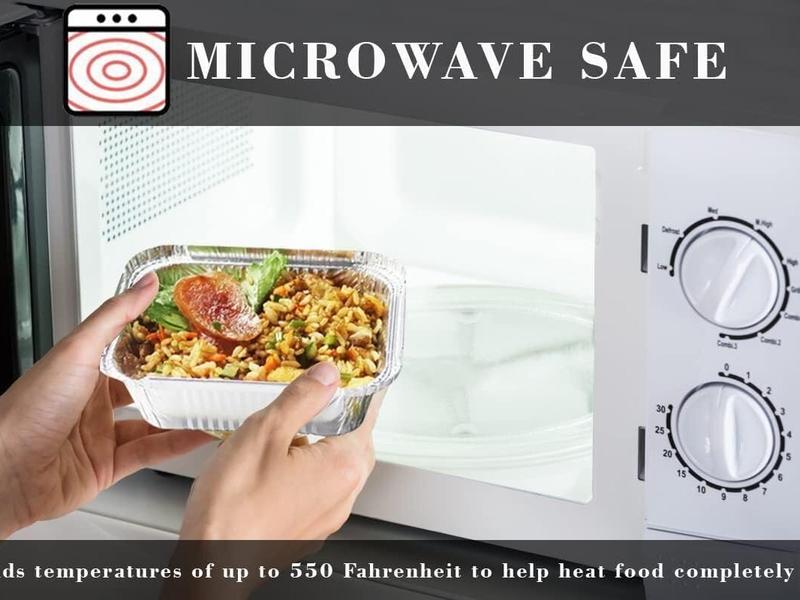 100 X No2 Aluminium Foil Food Container with Lids, Reusable Takeaway Containers, Great for Baking Roasting Cooking Food Storage Disposable 5