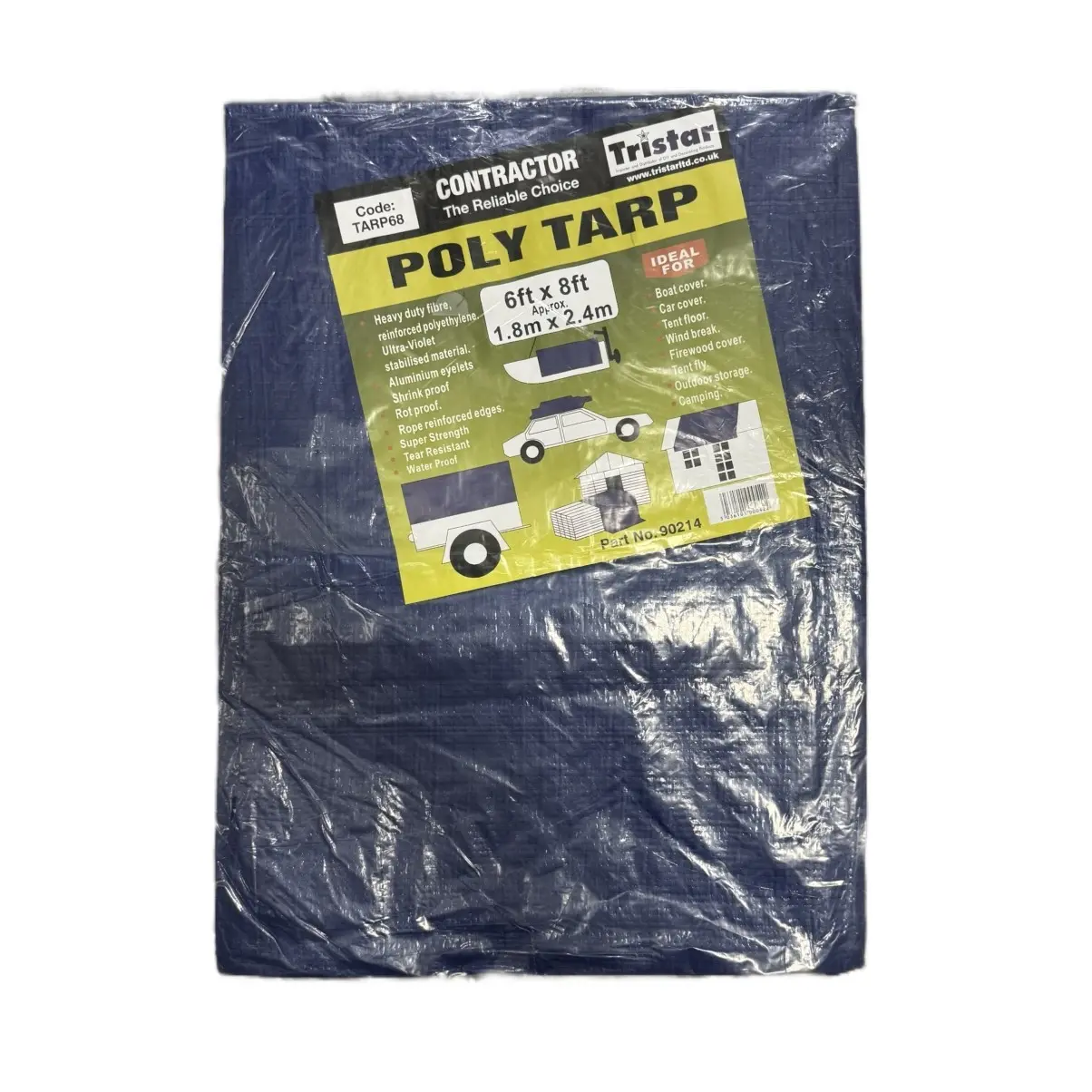 Tristar Poly Tarpaulin (6ft x 8ft Approx. 1.8m x 2.4m)