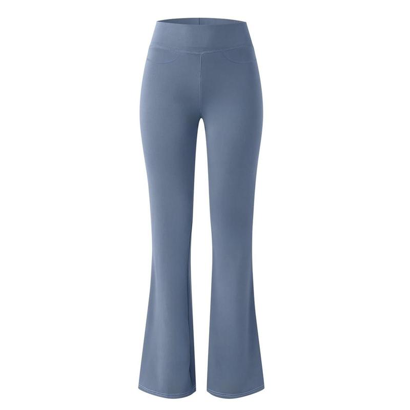 KatchMe Women's Athleisure Plain High Waist Drawstring Stretchy Pocket Wide Leg Yoga Pants 8