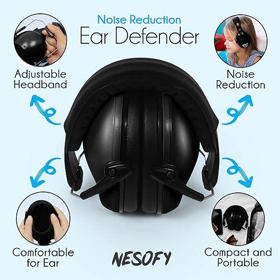 Ear Defenders Children – Ear Protection & Noise Cancelling Kids Ear Defender Age 3-16 Year - Foldable & Adjustable Headphones Autism for Baby – 26db SNR 2