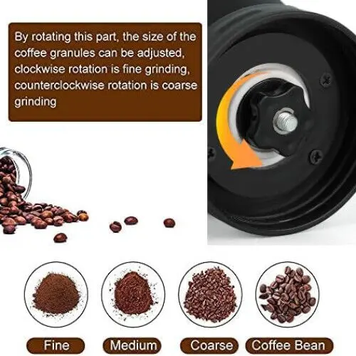 Manual Coffee Bean Grinder , Hand Coffee Grinderc Burr, Hand Crank/Handheld UK Ceramic Glass Tea Grinding 7