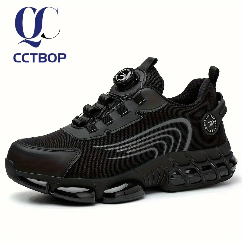Lightweight Steel Toe Work Safety Shoes - Puncture Resistant, Breathable Fabric, Rubber Sole, Suitable for Construction and Safety, Gift for Dad, Husband