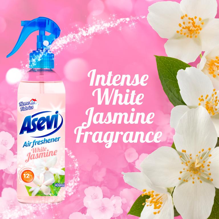 Asevi Air Freshener Spray White Jasmine, 400ml - Long-Lasting Natural Fragrance for Home - Perfume, Room Scent Scented 1