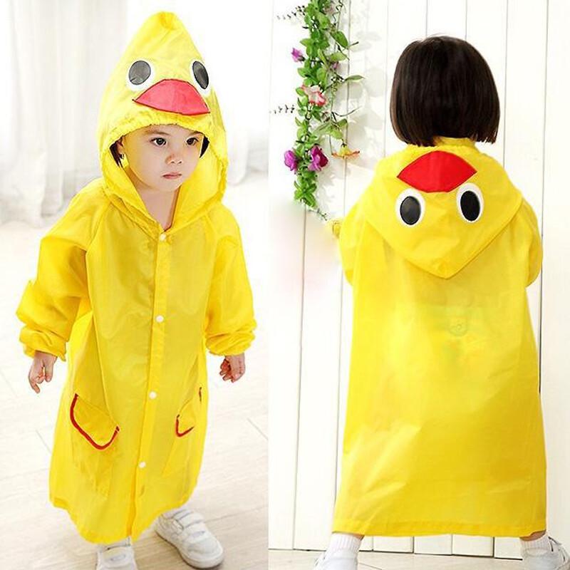 Hooded Jacket Rain Coat Nursery Children Raincoat Kids Poncho Cute Pink Yellow 4
