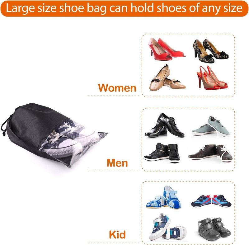 20X Large Portable Shoes Bag Travel Storage Pouch Drawstring Dust Bags Non-Woven 4