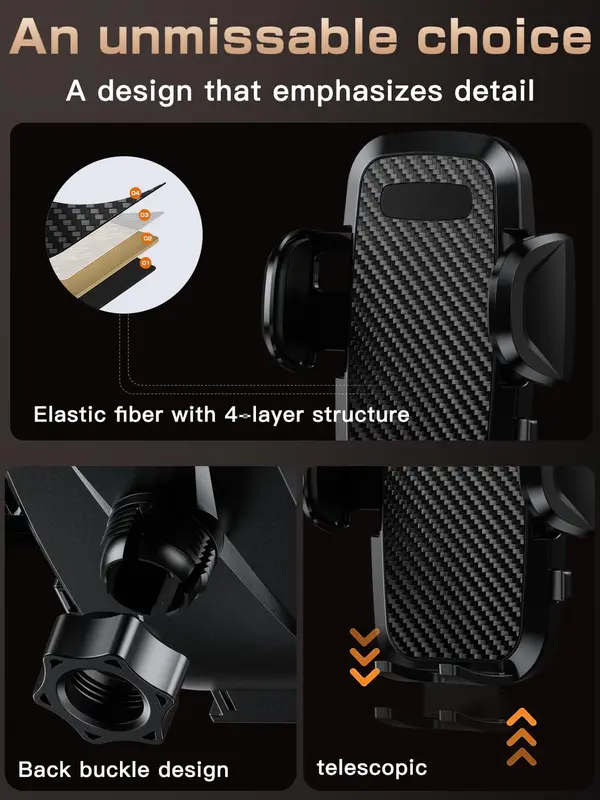 [UK Seller 48Hrs Delivery] Universal Mobile Mount with Suction Cup and Vent Clip - 3 in 1 Phone Holder for Car - Easy Operation - Cellphone, Smartphone 7