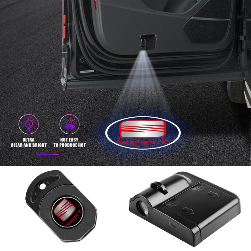 2/4Pcs Car Door Welcome Laser Led Projecto Wireless Logo Light For Seat Leon 5f 1p Ibiza 6l 6j Arosa Ateca Altea FR Arona Cupra 0