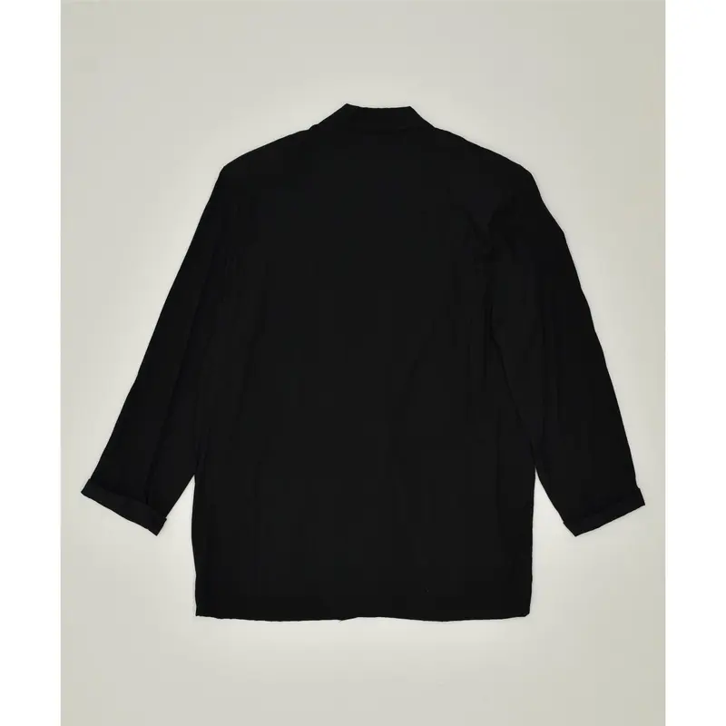 Pre-Owned VINTAGE Womens 1 Button Blazer Jacket UK 12 Medium Black Viscose 2