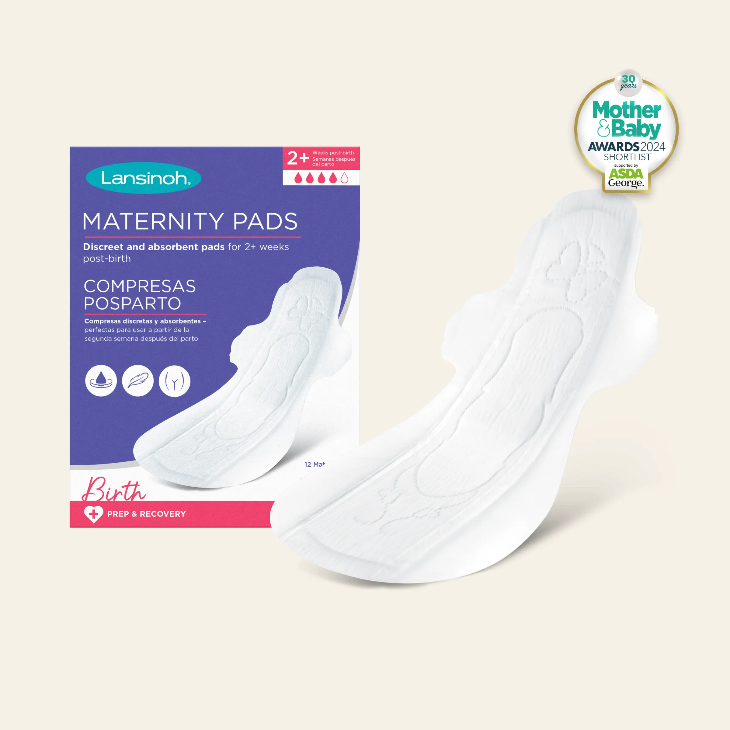 Discreet & Absorbent Maternity Pads for 2+ weeks post-birth, postpartum recovery, sanitary individually wrapped