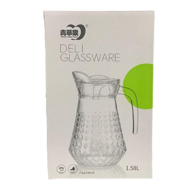 DELI GLASSWARE JUG WITH LID 1.58L 1