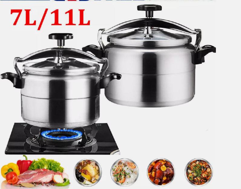 7L-11L Aluminium Pressure Cooker with Lid Latch Indicator - Cookware 0