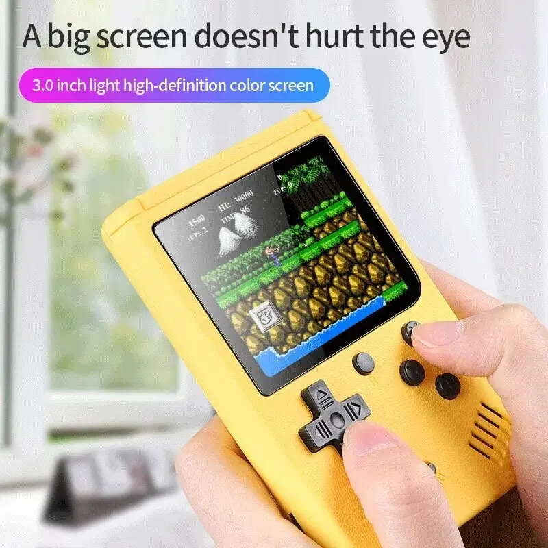 Christmas Gift Portable Mini Handheld Game Console, Video Game Console Built-in 500 Kids Puzzle games, UK Type Switch Rechargeable 2