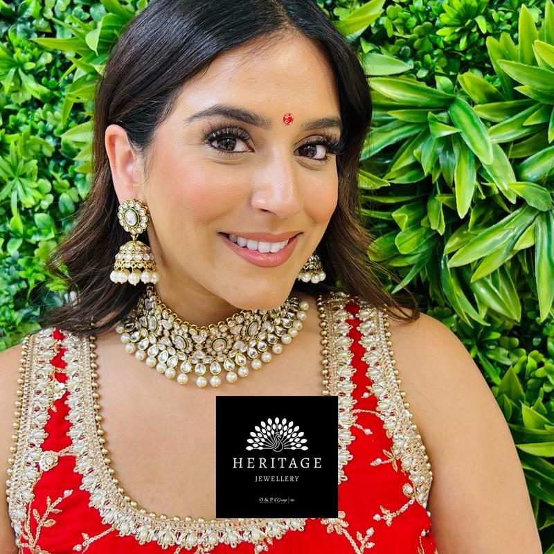 Chumki Drop Kundan Effect Choker Set 0