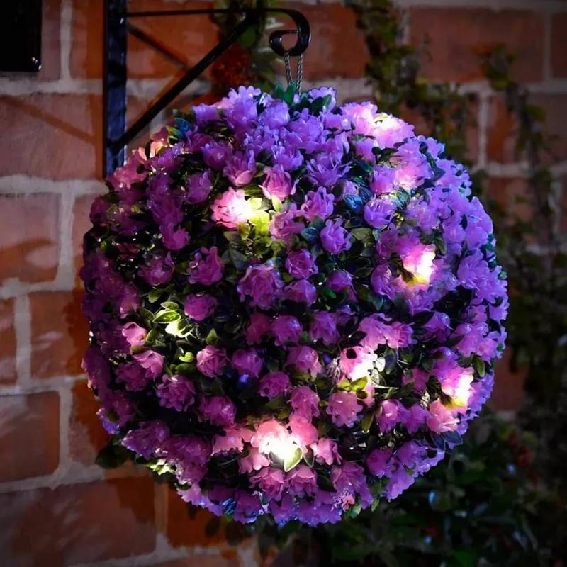 Solar Powered 20 Led Garden Hanging Sphere Topiary Flower Ball Lights Ornament 3