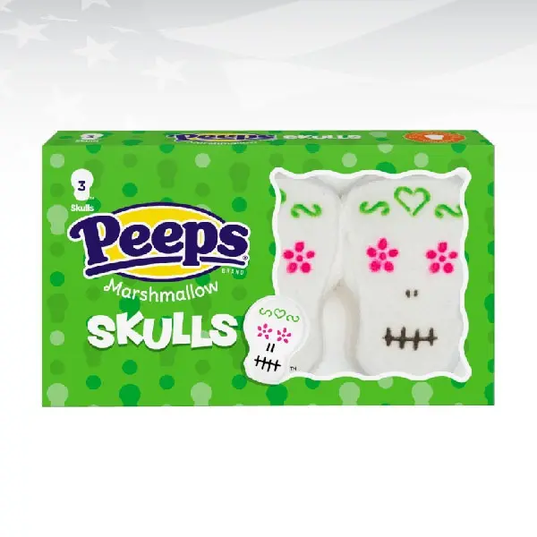 Peeps Marshmallows 3 Pack - Snowmen, Trees, Gingerbread Men, Pumpkins, Skulls, Ghosts & Monsters Available - Halloween Sweet Sugar Snack 3