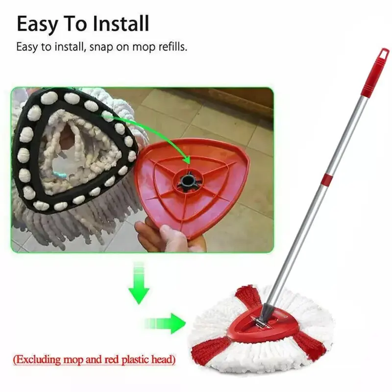 Spin Mop Head Replacement, Base, Handle for Vileda Turbo Microfibre Mop Refills 4