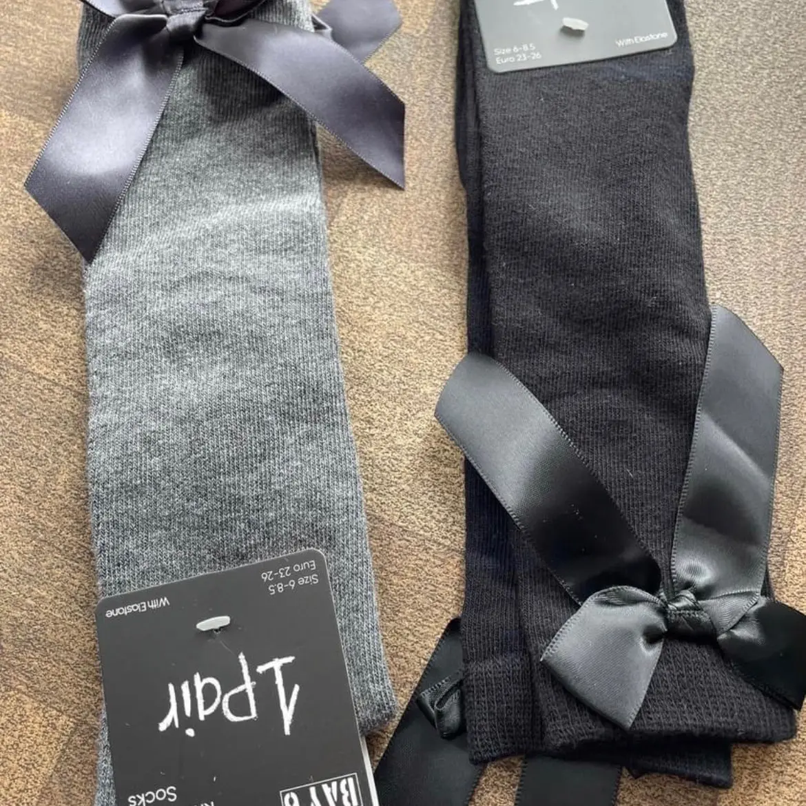 Girls black or grey knee high stock