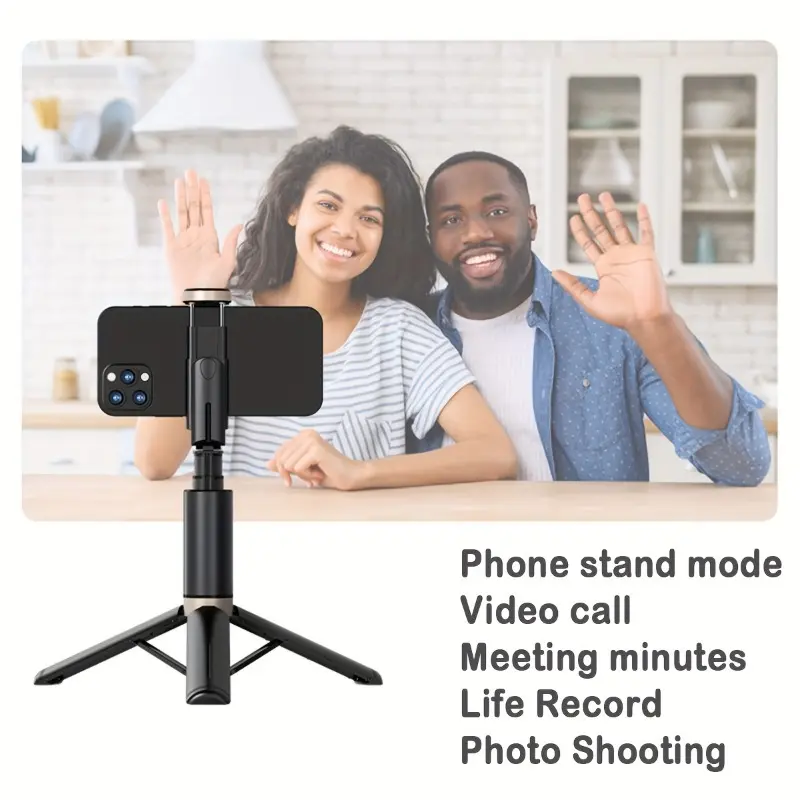 66.9-inch Extendable Wireless Selfie Stick with Remote, Foldable Monopod Phone Tripod for Smartphones, Wireless Enabled, Non-Rechargeable Button Battery 8
