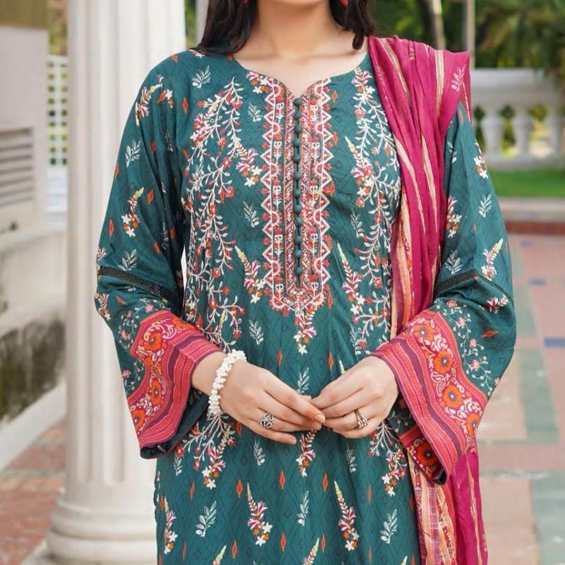 MLinen D3 021 Pakistani Ladies Shalwar Kameez Suit with Dupatta - Casual Womenswear Traditional Dress 1