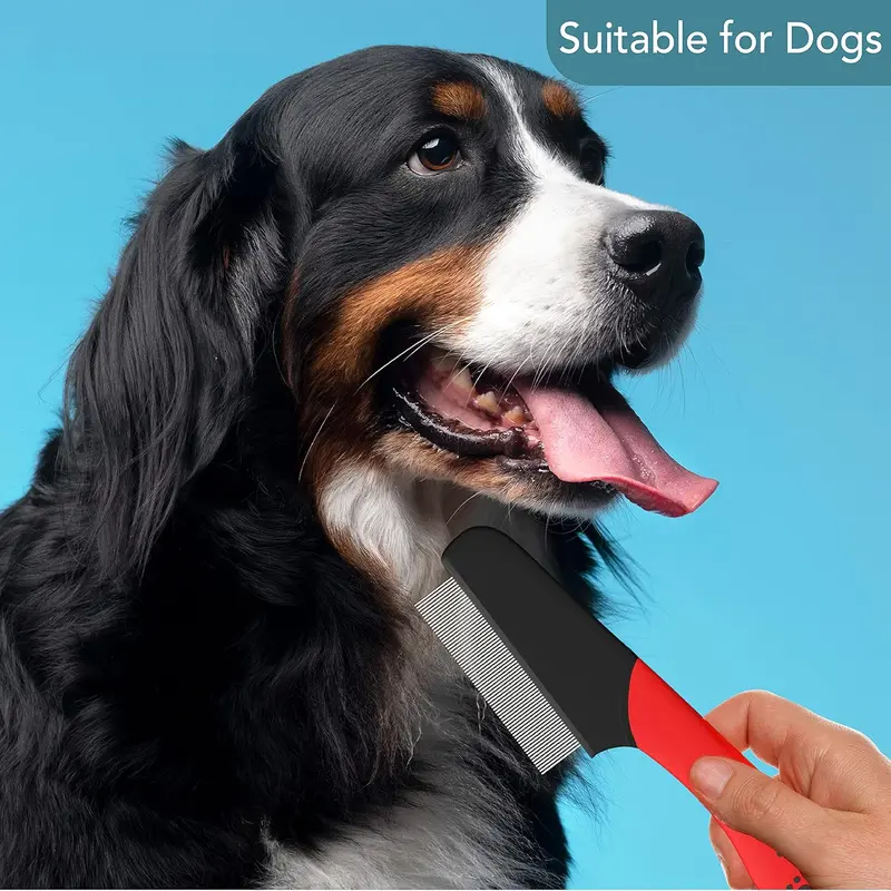 Masterclip | Flea Comb - Flea Removal Grooming Comb for Cats, Dogs, Rabbits. Effective against Fleas, Nits, Biting Pests, Ticks, Flea Dirt, Ectoparasites pink deshedding  brush 3