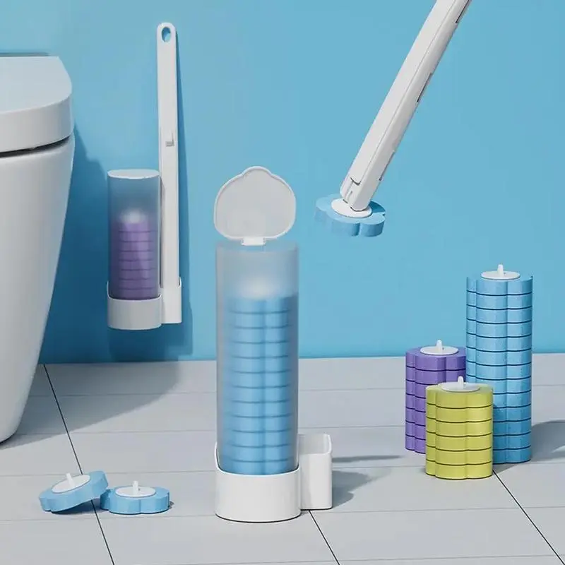 Toilet Brush Tool, Disposable Toilet Brush with Replacement Heads/Replacement Head Set, Bathroom Cleaning Tool Household