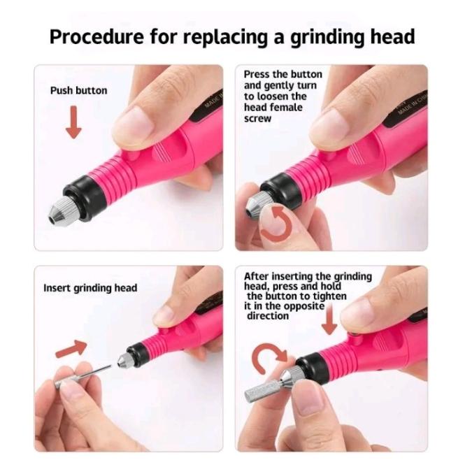 Product Introduction of Electric Nail Drill Kit, Professional Manicure Kit for Acrylic Nail Gel, Portable Adjustable Speed Electric Manicure Pedicure Kit Nail Drill Polishing Shape Machine for Women Girls, Nail Art Pen for Christmas Gift 7