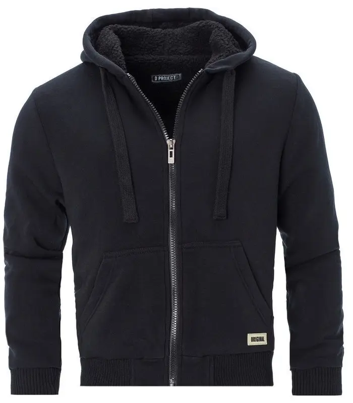Clovu [MJK-102] Mens Padded Borg Fleece Sherpa Lined Full Zip Up Hoodie Sweatshirt Jacket 3