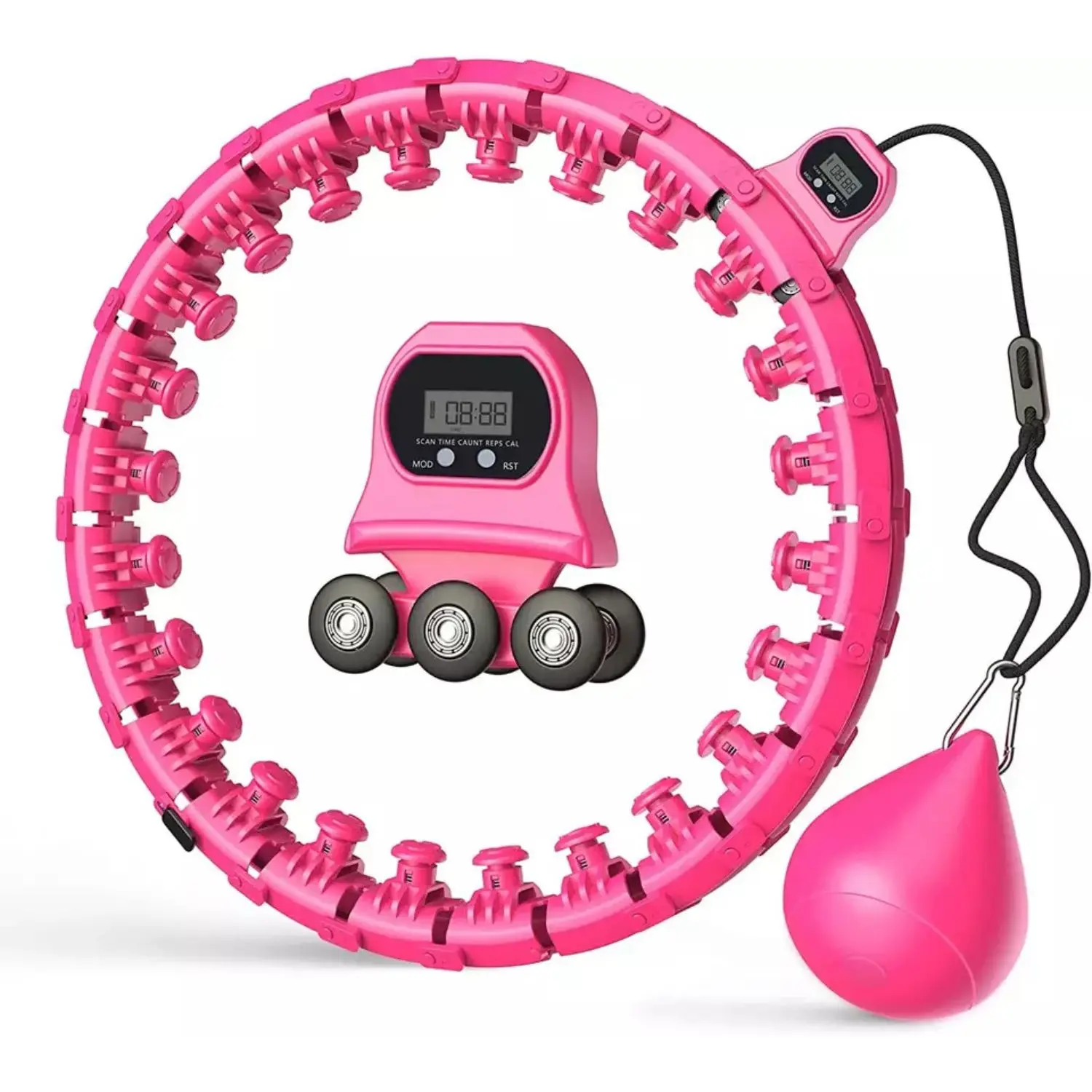 ZANOTY Smart Weighted Hula Hoop with Digital Counter, 24 Knots for Effective Workout