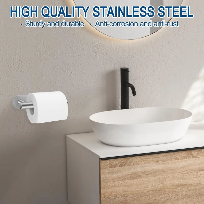 Stainless Steel Toilet Roll Holder Wall Mounted for Bathroom and Kitchen - Waterproof and Rust Resistant 1