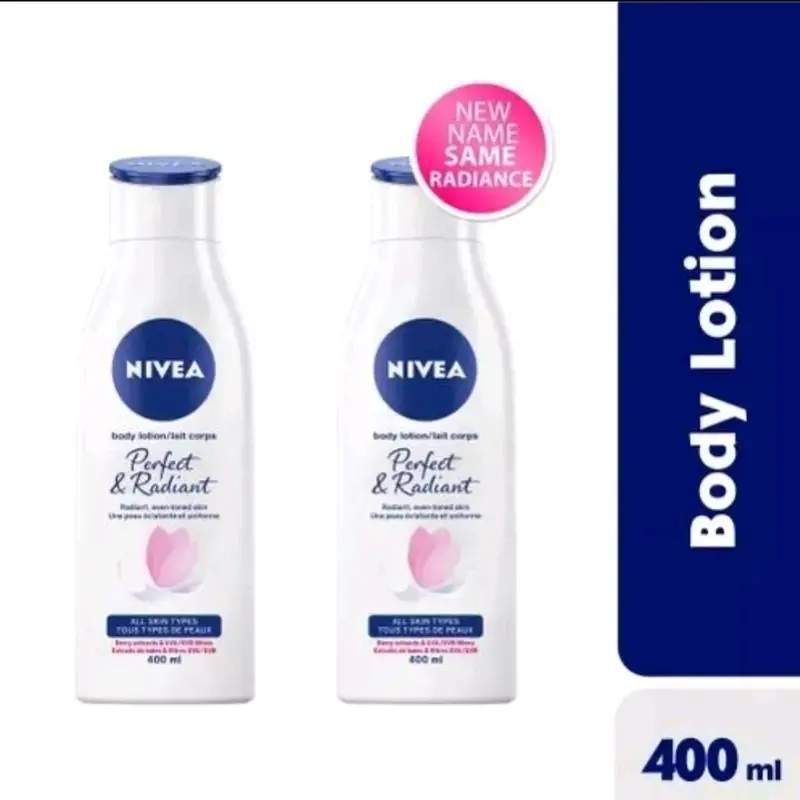 Nivea Perfect & Radiant Even-tone Moisturising Body Lotion 2 x 400ml - All Skin Types - Body Care, Comfort 0
