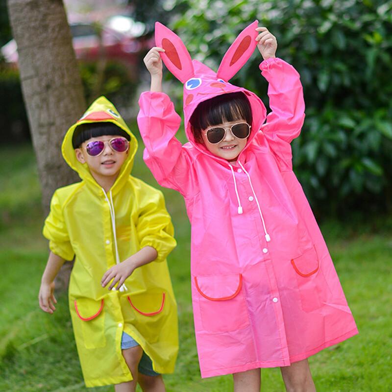 Hooded Jacket Rain Coat Nursery Children Raincoat Kids Poncho Cute Pink Yellow 5