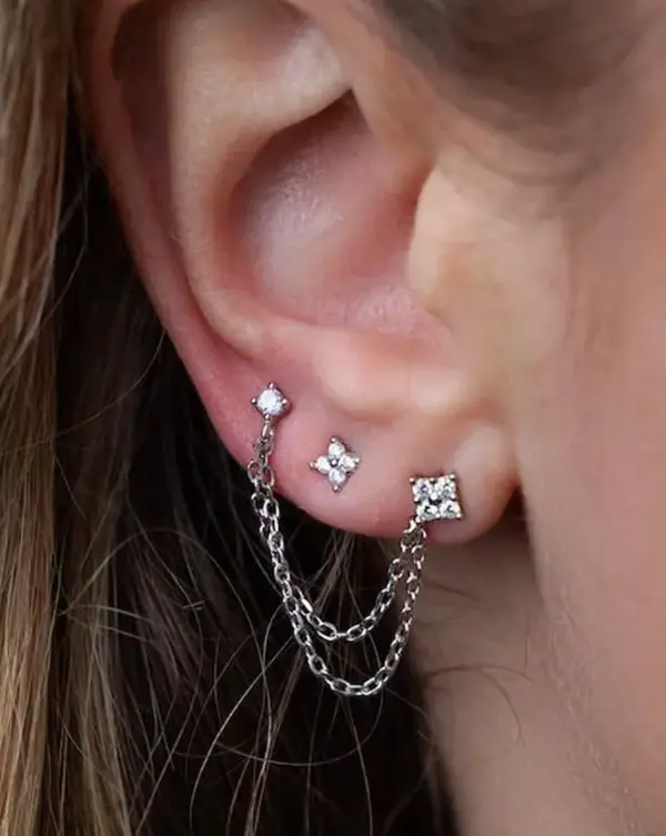 Double Chain Earring Set for Her Christmas