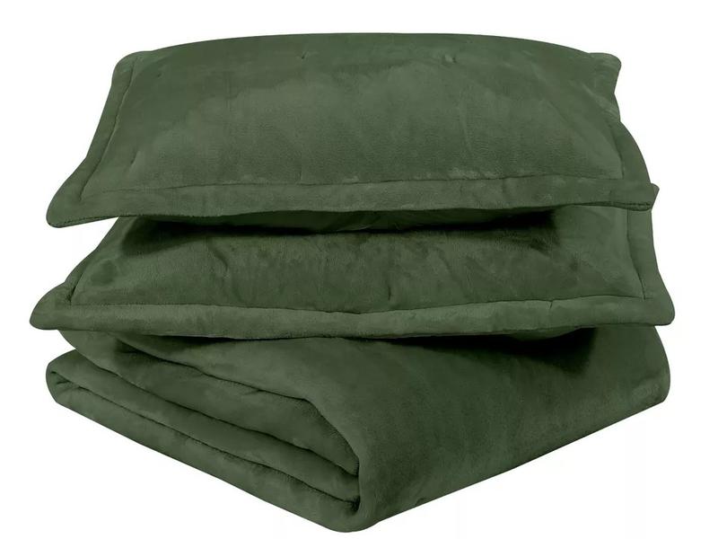 Velvet Quilted Bedspread Bed Throw & Pillow Shams Double King Size Bedding Set 7