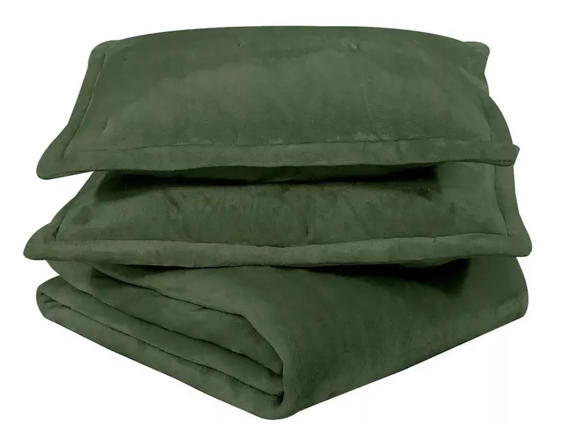 Velvet Quilted Bedspread Bed Throw & Pillow Shams Double King Size Bedding Set 7