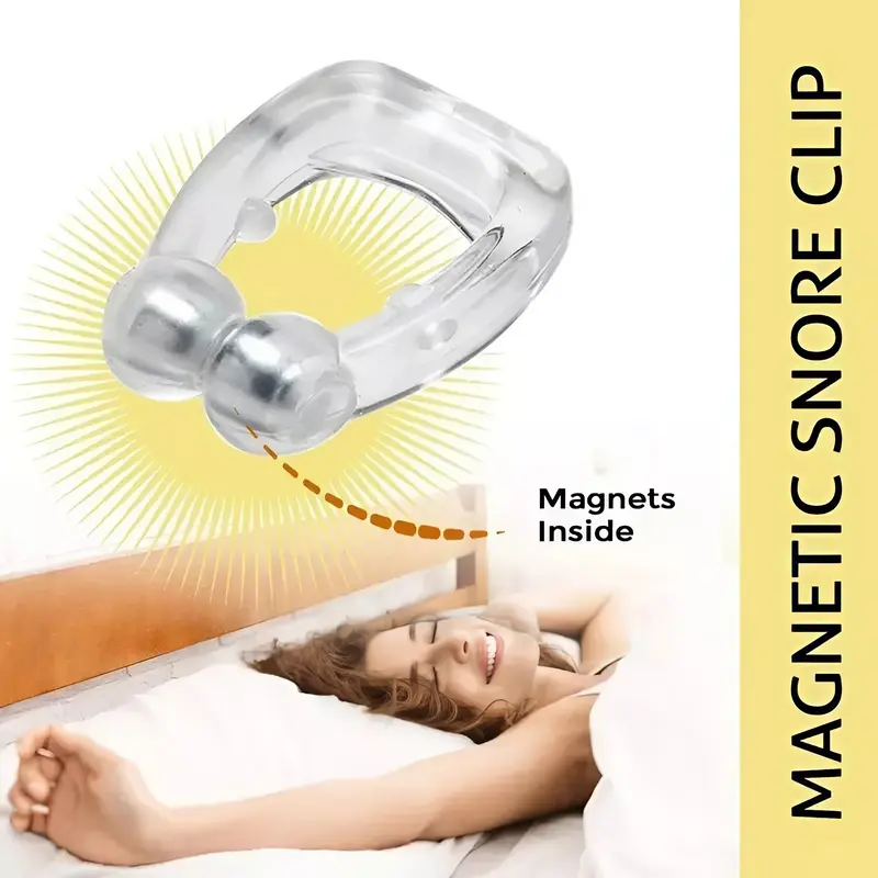 4x Anti Snoring Nasal Snore Stopper Silicone Magnetic Sleep Aid Nose Clip Nasal Dilator With Hygiene Case - Skincare, Comfort, Lightweight, Silicone, BPA Free, Soft Medical Silicone 3