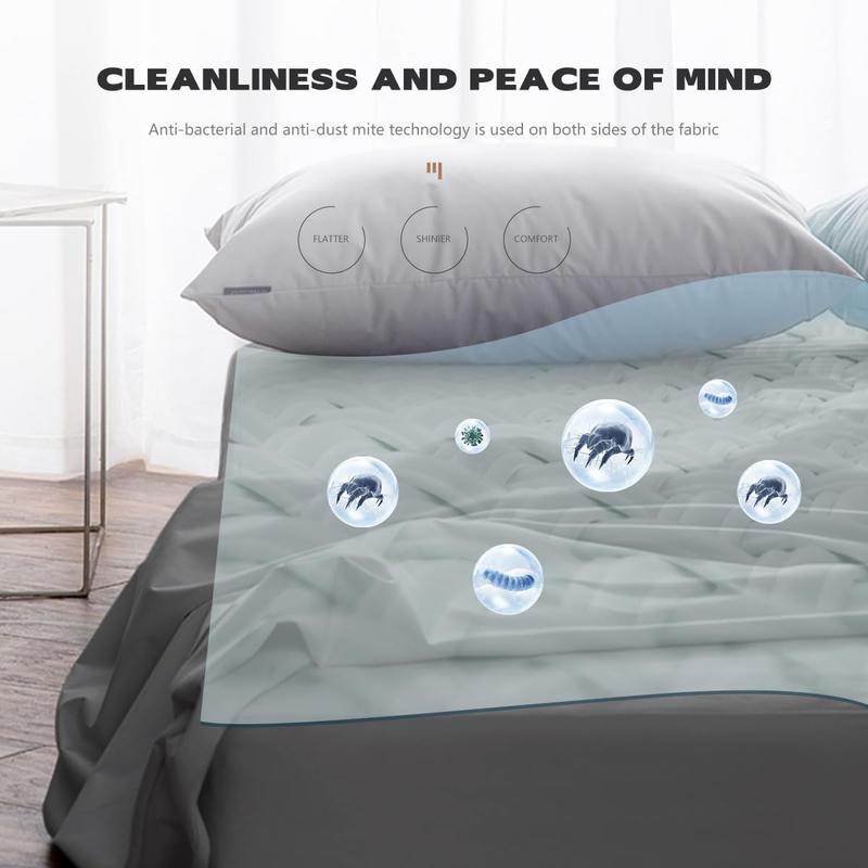 Microfiber Fitted Sheet Extra Deep Pocket Bed Sheet 26 Cm Soft Brushed Microfiber Breathable Fitted Bed Sheets Shrinkage and Fade Resistant- 360° Elastic Corners, Durable And Less Likely To Rip or Tear Fitted Sheets- Easy Care & Machine Washable 5