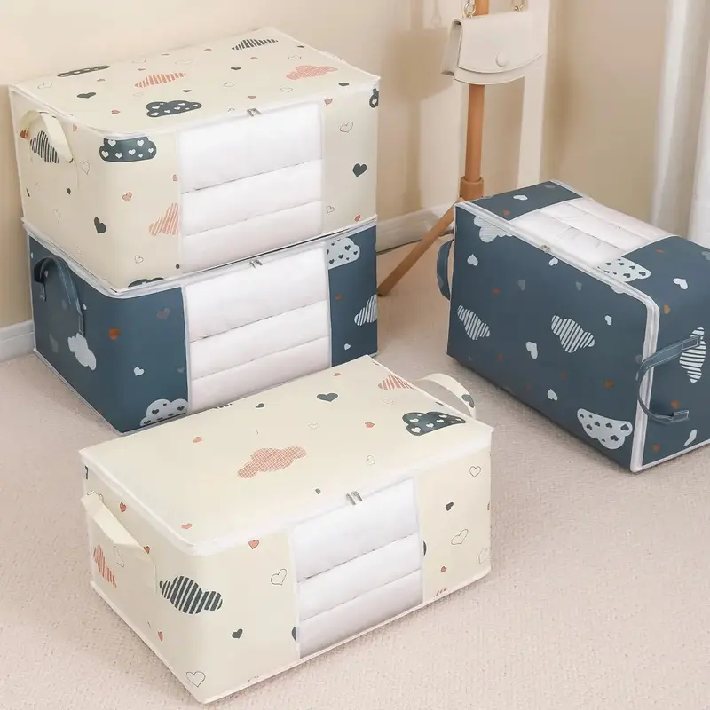 Large Capacity Clothes Storage Bag Organizer With Reinforced Handle Suitable For Blankets Bedding Foldable With Sturdy Zipper 1