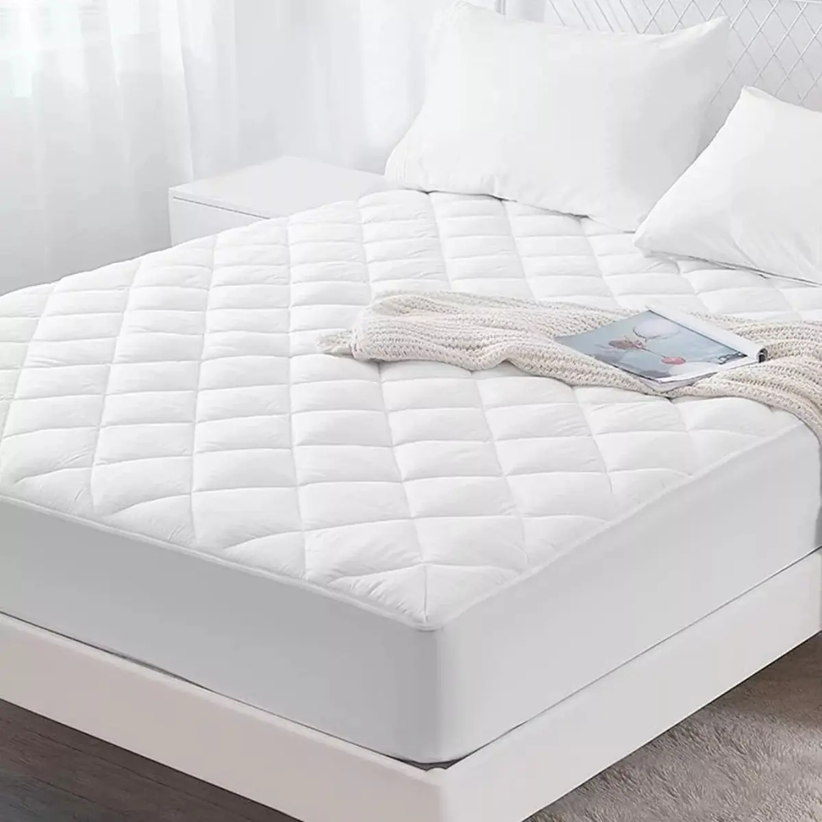 Best Quality Quilted Mattress Protector Extra Deep Fitted Bed Cover In All Sizes