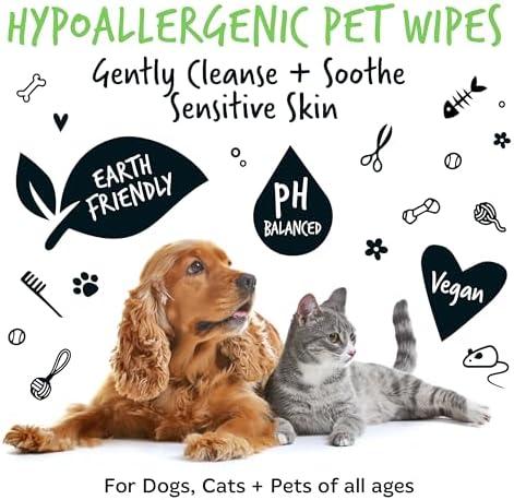 100% Plastic Free Biodegradable Dog Wipes - Full Body, Eye, Ear, Bum & Paws - 110 Count (Fragrance Free) for Sensitive Dog & Cat Grooming 8