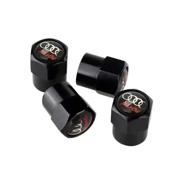 AUDI Black Red Chrome Wheel Tyre Valve Dust Caps Covers Set x4 Metal A1 A3 A4 A5 S3 RS3 RS6 QUATTRO Q2 Q7 Q8 S LINE Sport RS4 A6 Q5