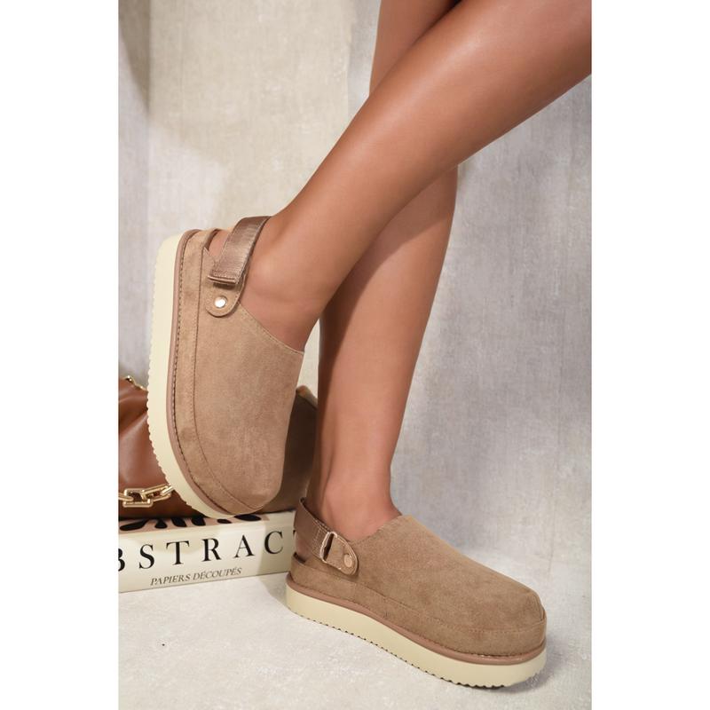 iKrush Chunky Slingback Closed Toe Clog Sandals i37352  Closed Toe Slingback Chunky Low Heel Regular Length Regular Fit 0