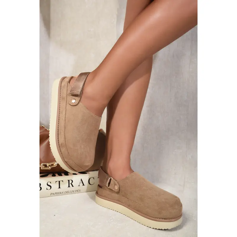 iKrush Chunky Slingback Closed Toe Clog Sandals i37352  Closed Toe Slingback Chunky Low Heel Regular Length Regular Fit 0