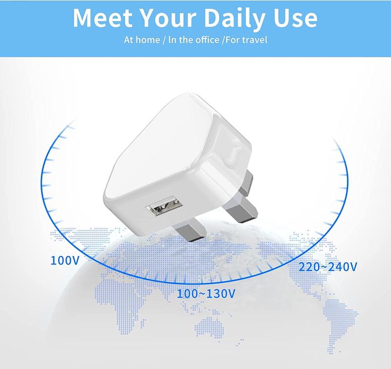 USB Charging 1 Amp, 1 Port, Mains Charger Adaptor 5W, Electronic Smartphone Mobile Device 5