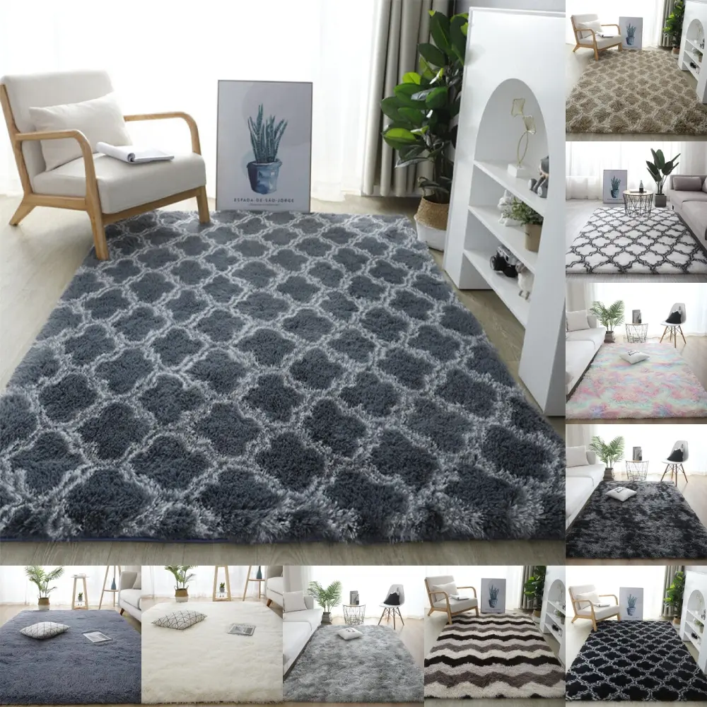 Soft Area Rug for Living Room, High Pile Indoor Carpet for Bedroom, Playroom, Nursery, Home Decor, Geometric
