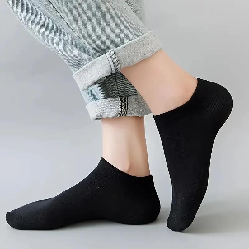 Women's 10 Pairs Plain Ankle Socks, Low Cut Breathable Comfortable Socks For Women, Casual Minimalist Plain Ankle socks, Womenswear  Comfy, Everyday, Simple, School 8
