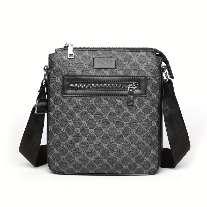 1 pza bolso bandolera Retro de PU, bolso de hombro de moda Simple, opción Ideal para regalo, para hombre de negocios 5