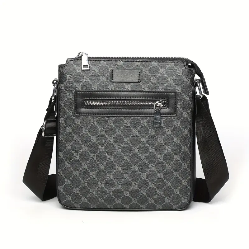 1 pza bolso bandolera Retro de PU, bolso de hombro de moda Simple, opción Ideal para regalo, para hombre de negocios 5