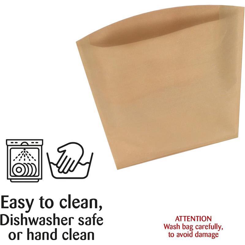 SAP010-24 Re-Useable Toaster Bag, Plastic, Silver (Pack of 2) - Kitchen Accessories - Containers Bakeware Utensils Handy Reusable 3