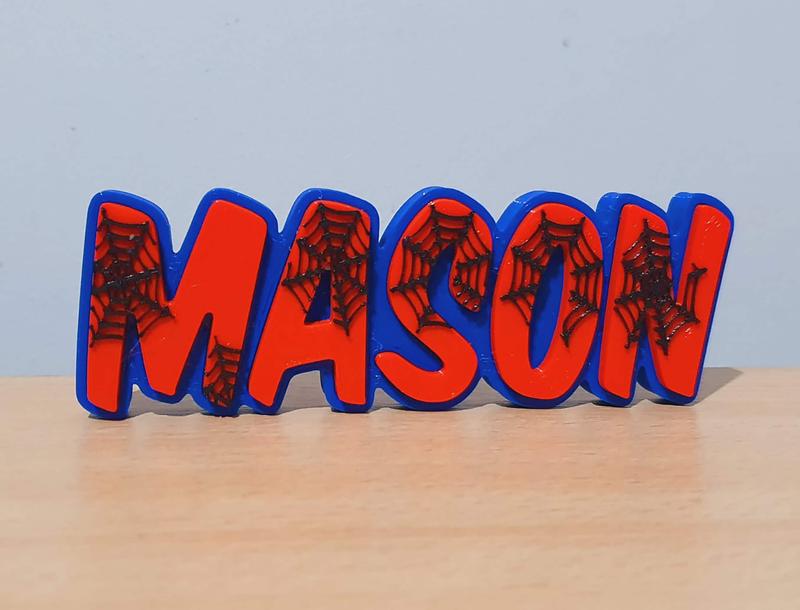 Spider Man-Inspired 3D Name Plate, Personalised Desk Display for Gamers and Fans 3